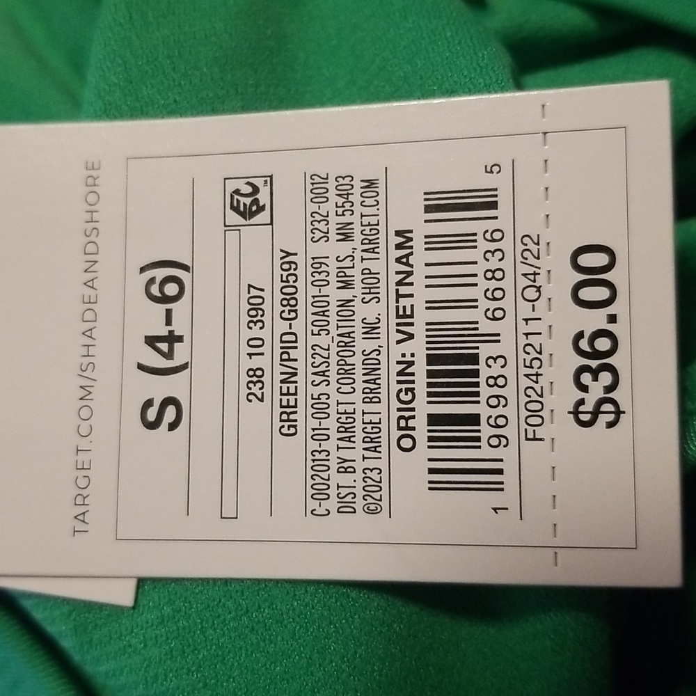 NWT Shade n shore women's plunge cut out one piece swimsuit  green  size small - Picture 4 of 4